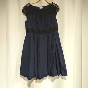 Blue fit and flare blue dress by eshakti -sz 16w